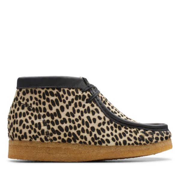 Clarks Womens Wallabee Boot Ankle Boots Cheetah Print | USA-7614592
